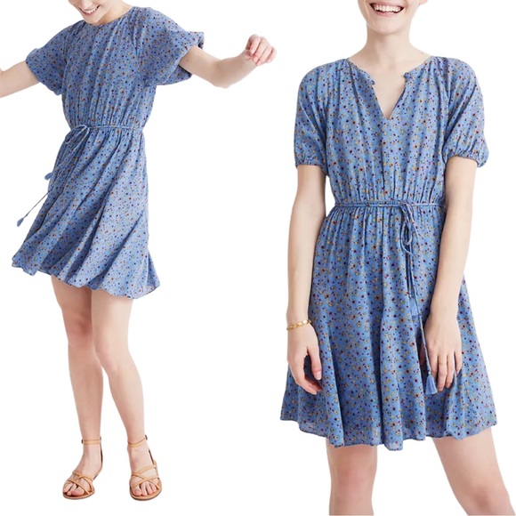 Madewell Dresses & Skirts - MADEWELL Tassel-Tie Mini Dress in Calico Floral #AL328